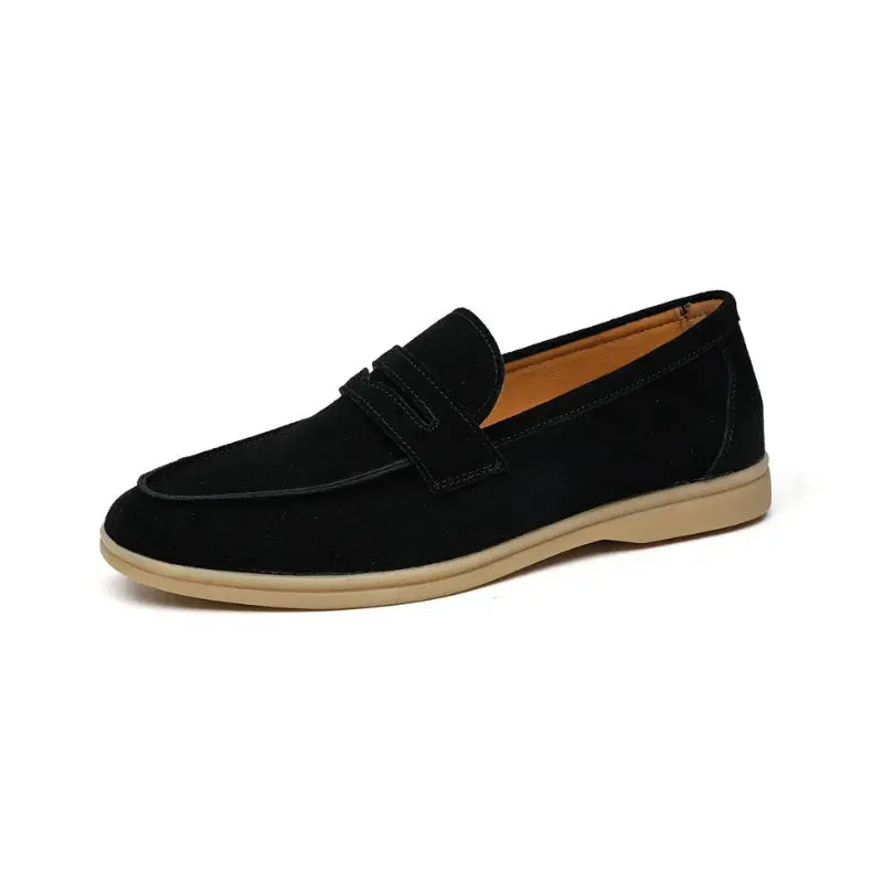 Black Suede Penny Loafer